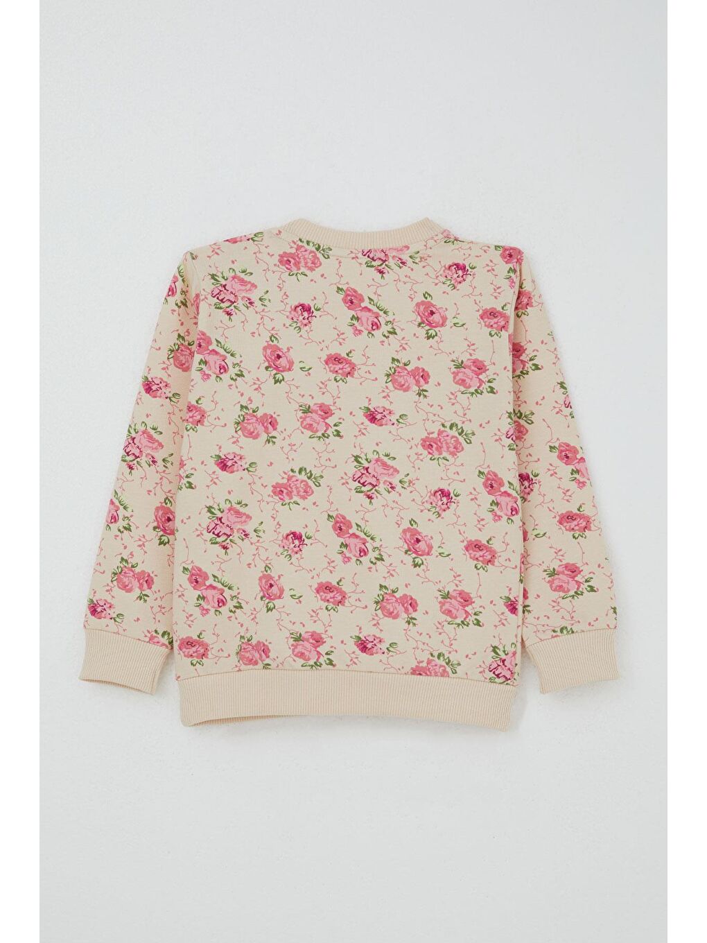 Kız Çocuk Eşofman Takım Çiçek Desenli Bej (1.5-5 Yaş)-3