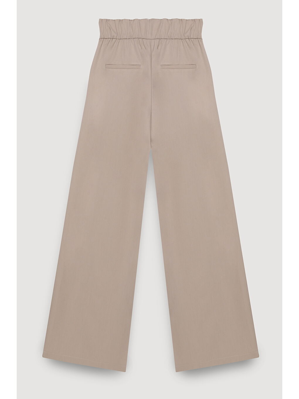 Beli Match Detaylı Bol Paça Pantolon Bej-2