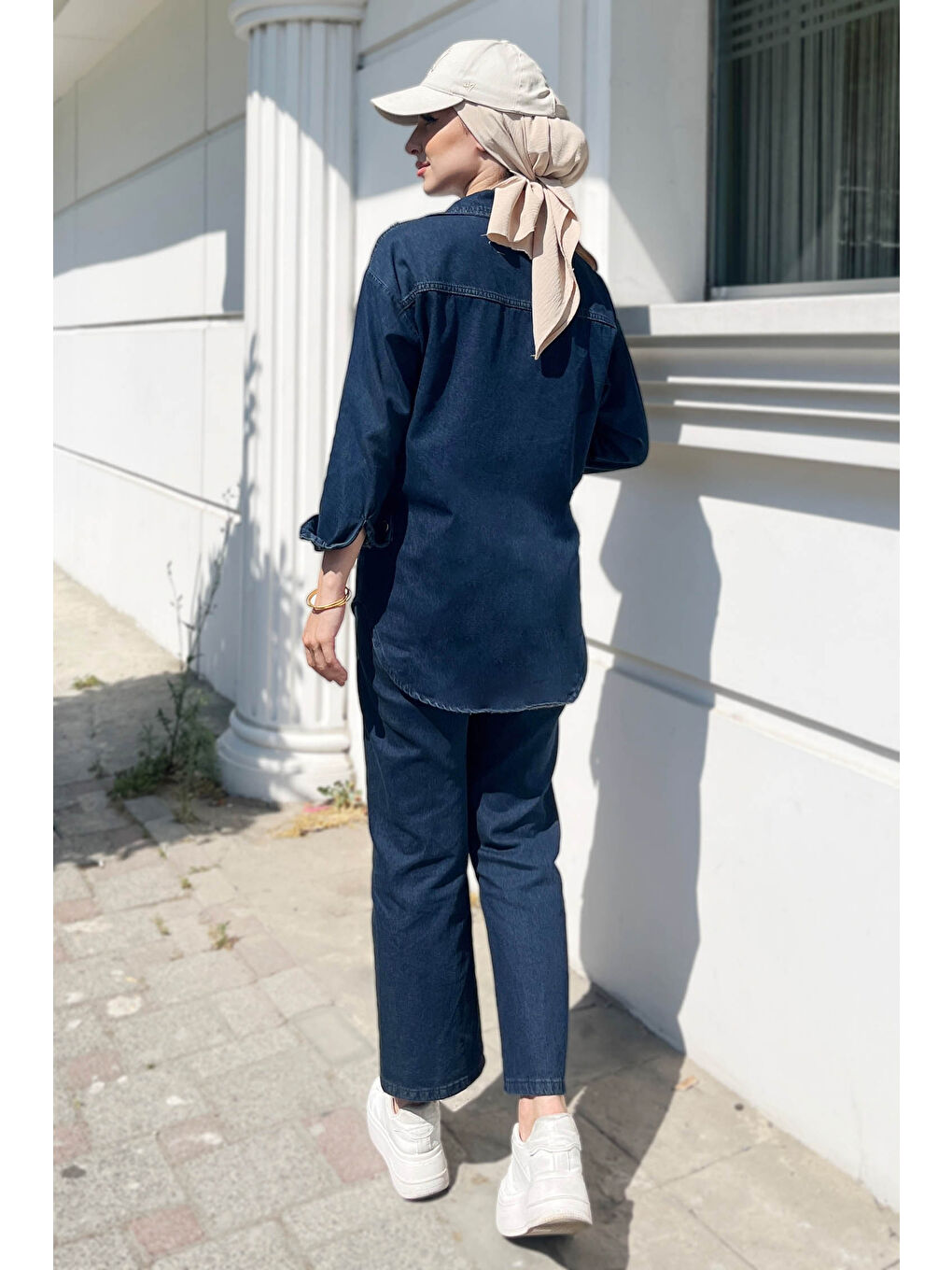 Taş Detaylı İkili Takım Koyu Mavi   25365-5