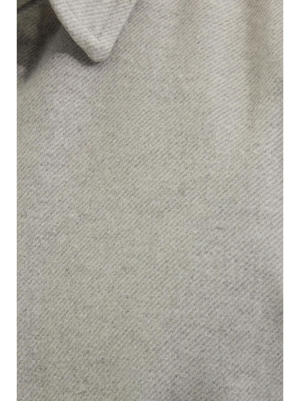 Erkek Slim Fit Dar Kesim Uzun Kollu Düz Kışlık Oduncu Gri Gömlek-5