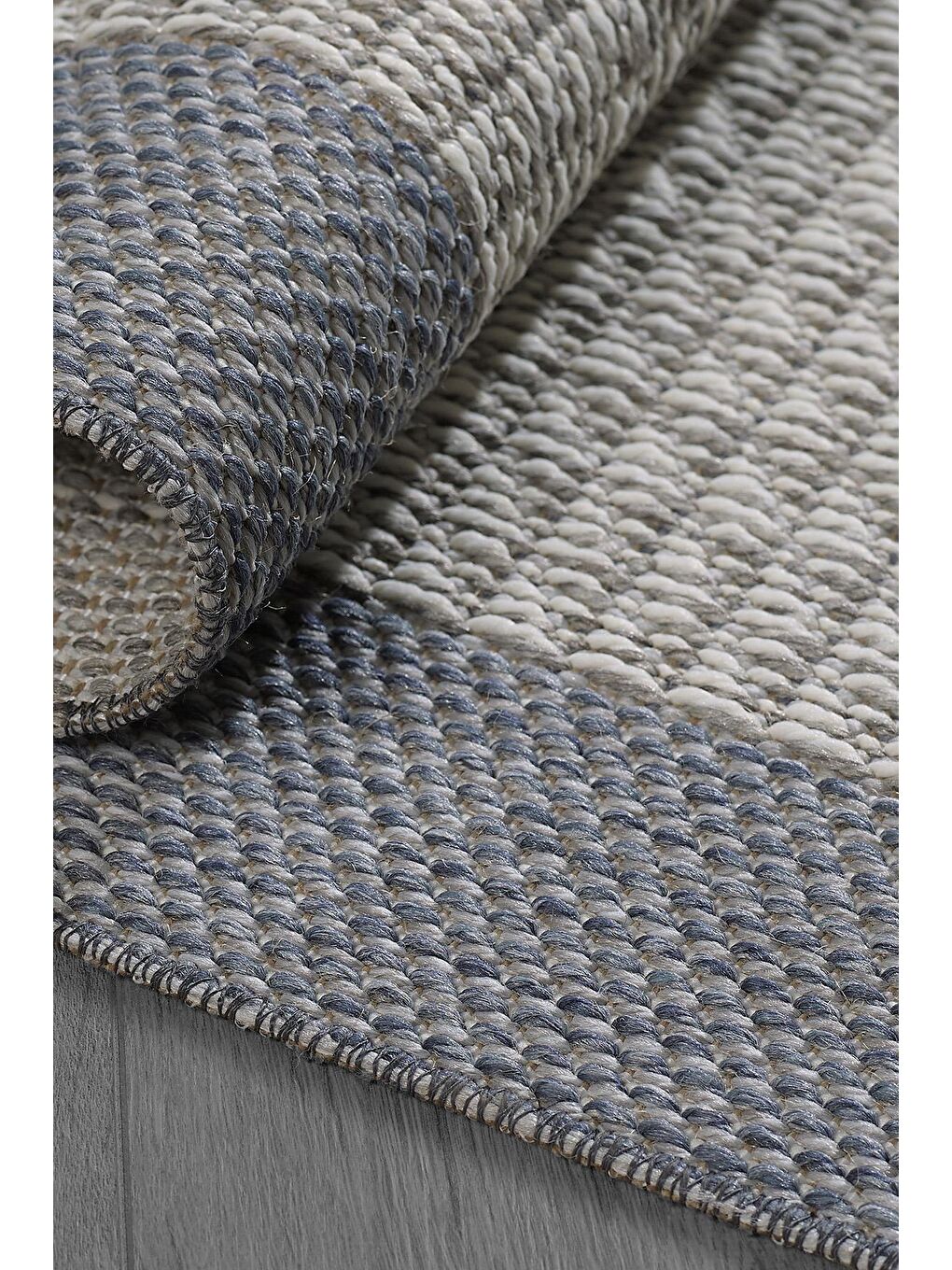 Sisalux 3092 Gri Jüt Tabanlı Modern Dokuma Kilim Sisal Hasır Halı-120x180 cm-3