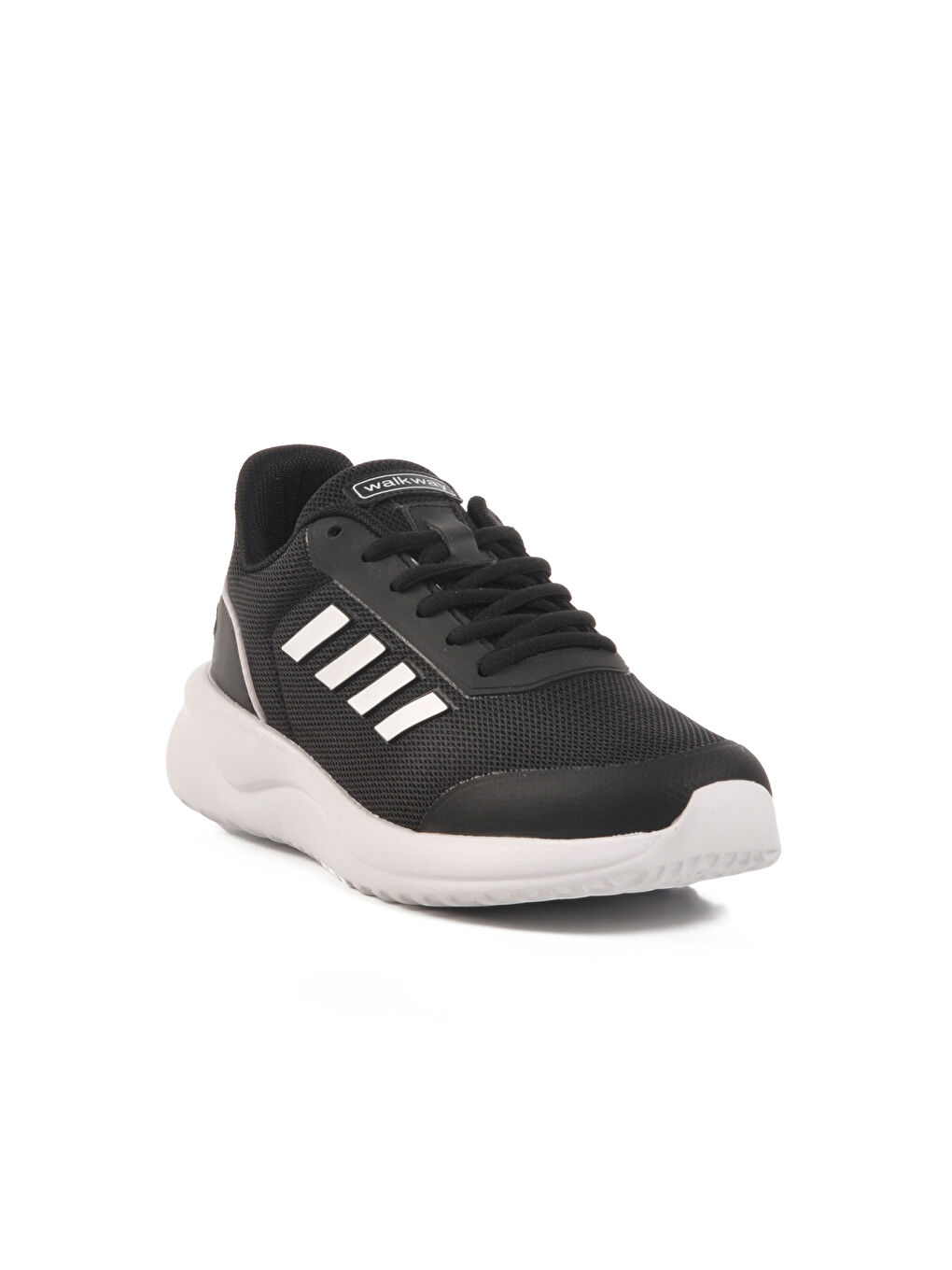 Walkway Siyah Beyaz Fileli Hafif Hava Alabilen Unisex Spor Ayakkabı Favor G - 2