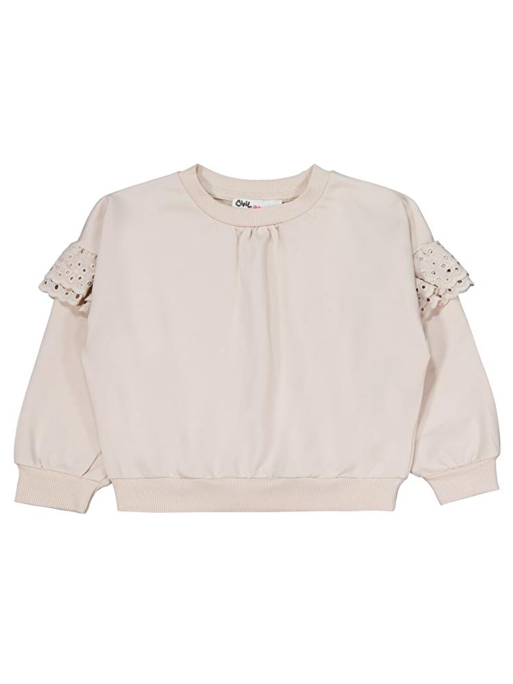 Girls Kolu Fırfırlı 6-9 Yaş Eşofman Takımı - Bej 7-8 Yaş-2