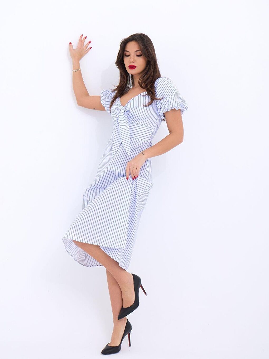 Mavi 5948 ELBİSE-WASHİNGTON ÇİZGİLİ-1