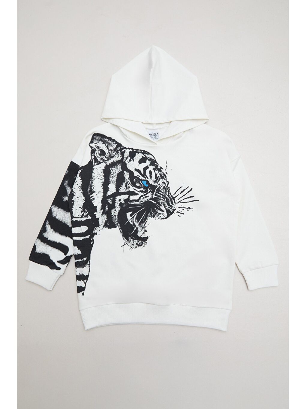 Ekru Kaplan Baskılı Kapüşonlu Erkek Çocuk 2 Li Takım-1