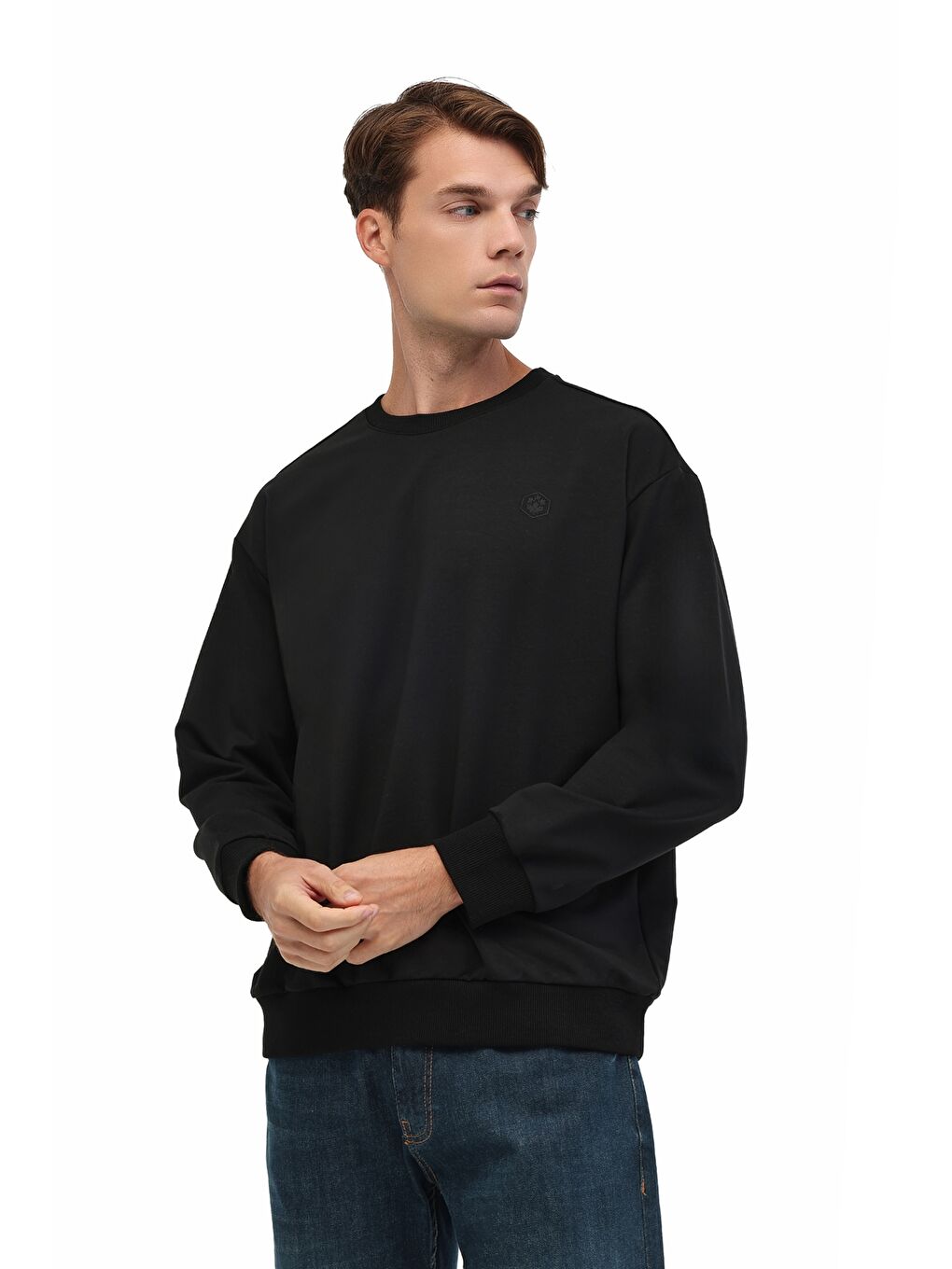 MB SN75 C NECK SW 5PR Siyah Erkek Sweatshirt