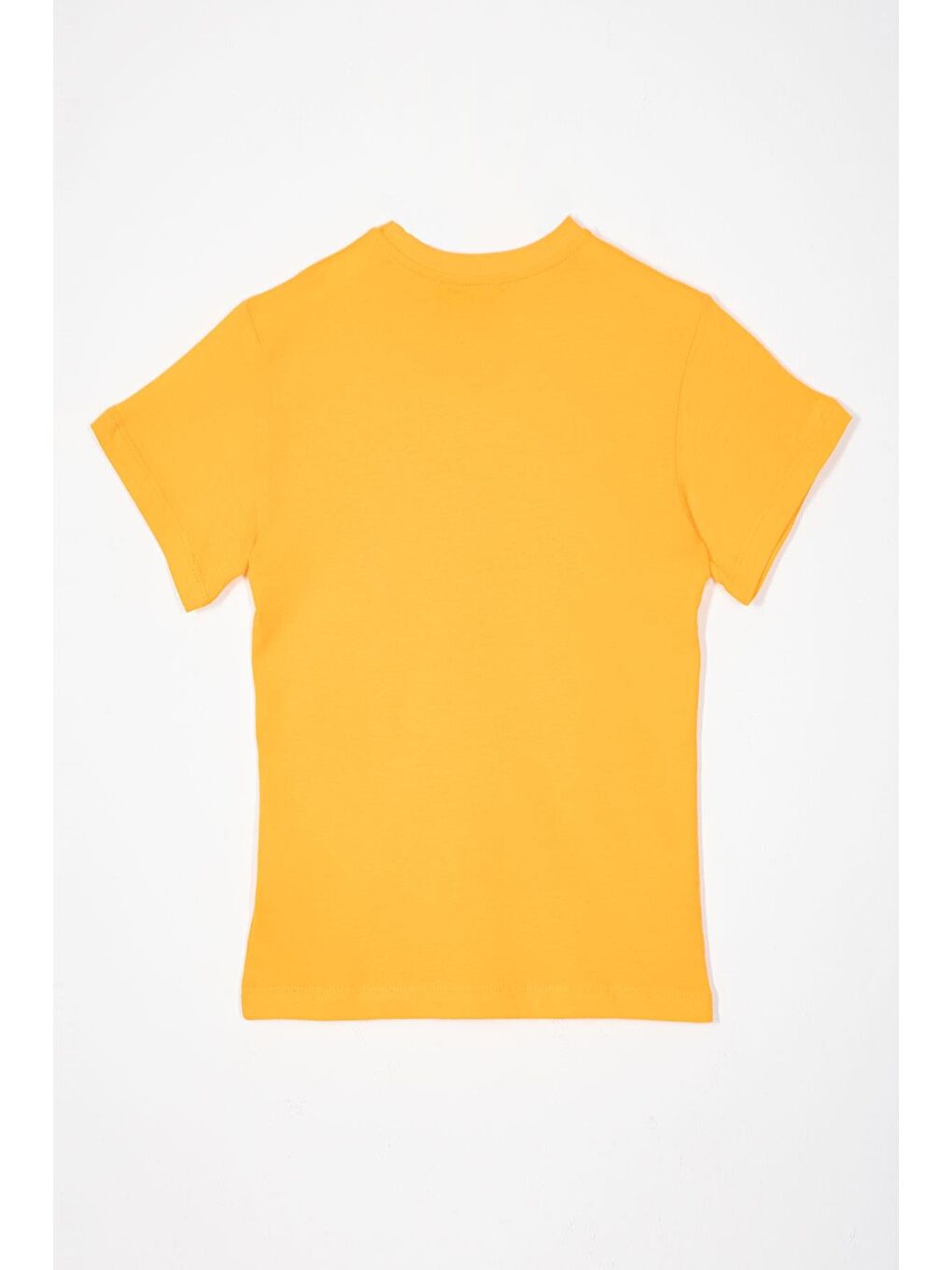 Bisiklet Yaka Koyu Sarı Renk Erkek Çocuk Tshirt-2