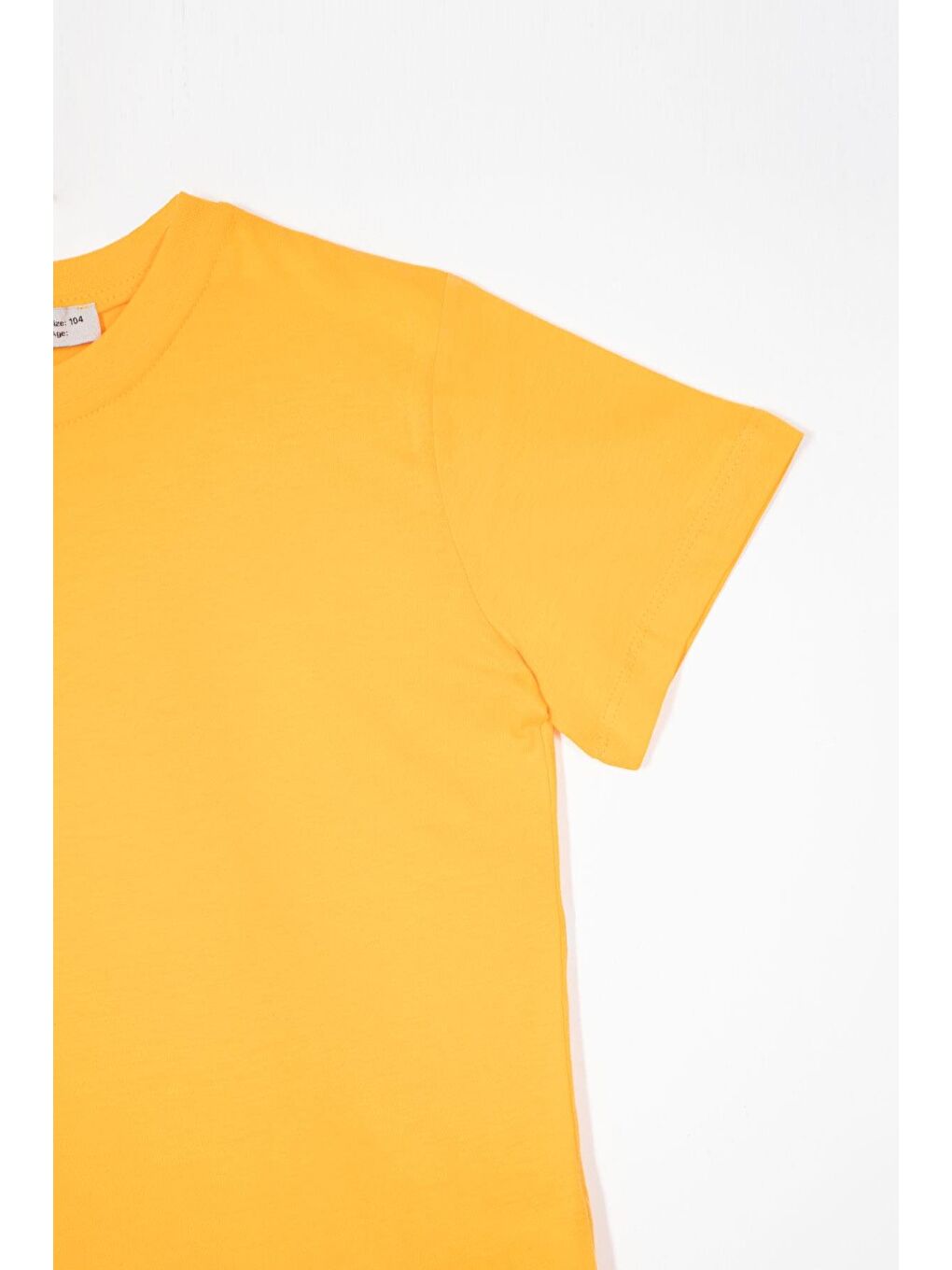 Bisiklet Yaka Koyu Sarı Renk Erkek Çocuk Tshirt-3