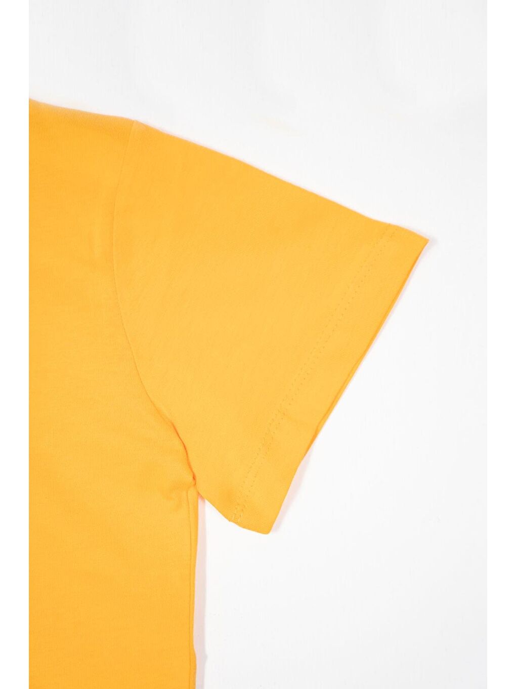 Bisiklet Yaka Koyu Sarı Renk Erkek Çocuk Tshirt-4