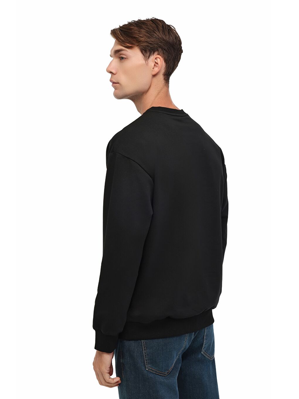 MB SN75 C NECK SW 5PR Siyah Erkek Sweatshirt-1