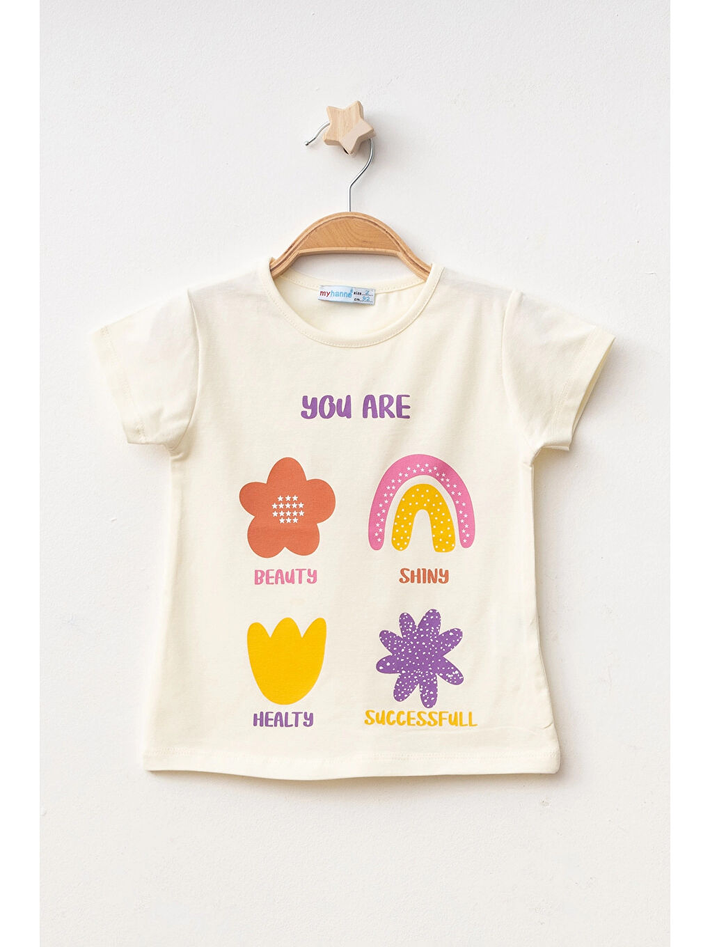 Ekru You Are Baskılı Kız Tişört 50151