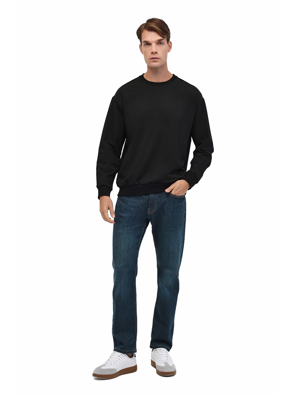 MB SN75 C NECK SW 5PR Siyah Erkek Sweatshirt-2