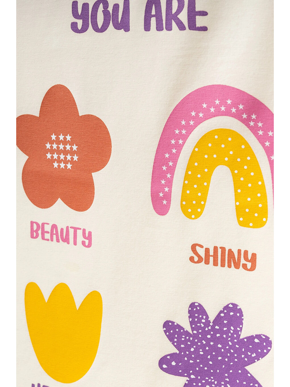 Ekru You Are Baskılı Kız Tişört 50151-1