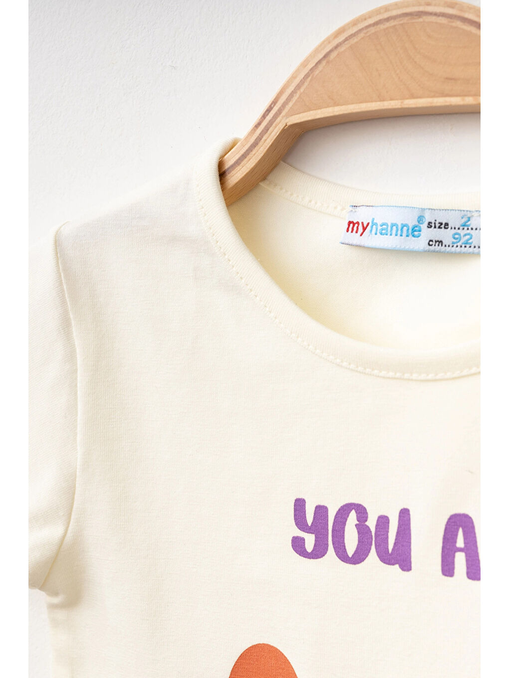 Ekru You Are Baskılı Kız Tişört 50151-2