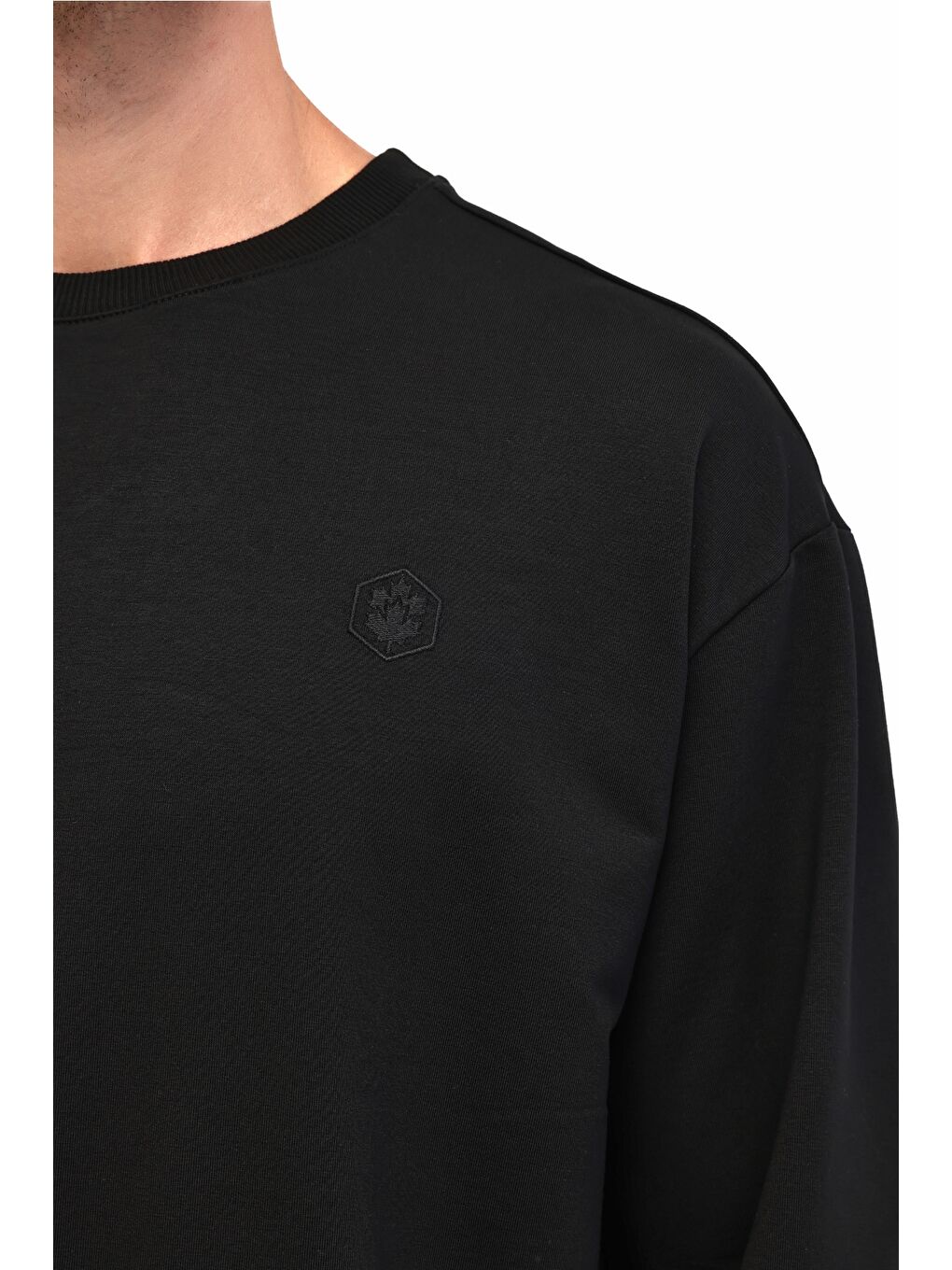 MB SN75 C NECK SW 5PR Siyah Erkek Sweatshirt-3