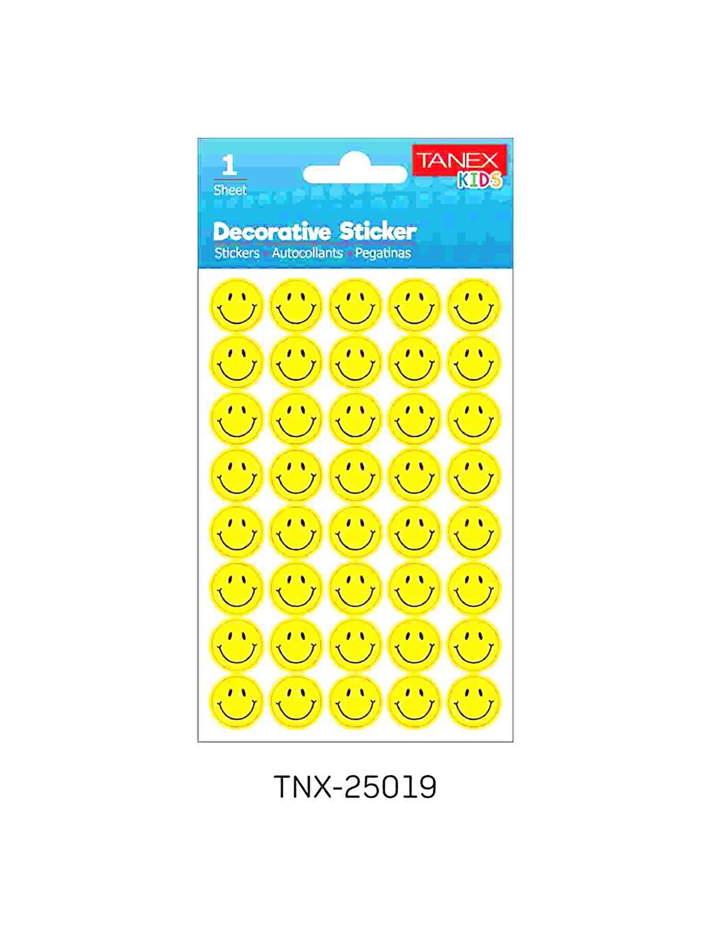 Kids Sticker Puffy Gülen Yüzler Sarı 40 Parça (25019)