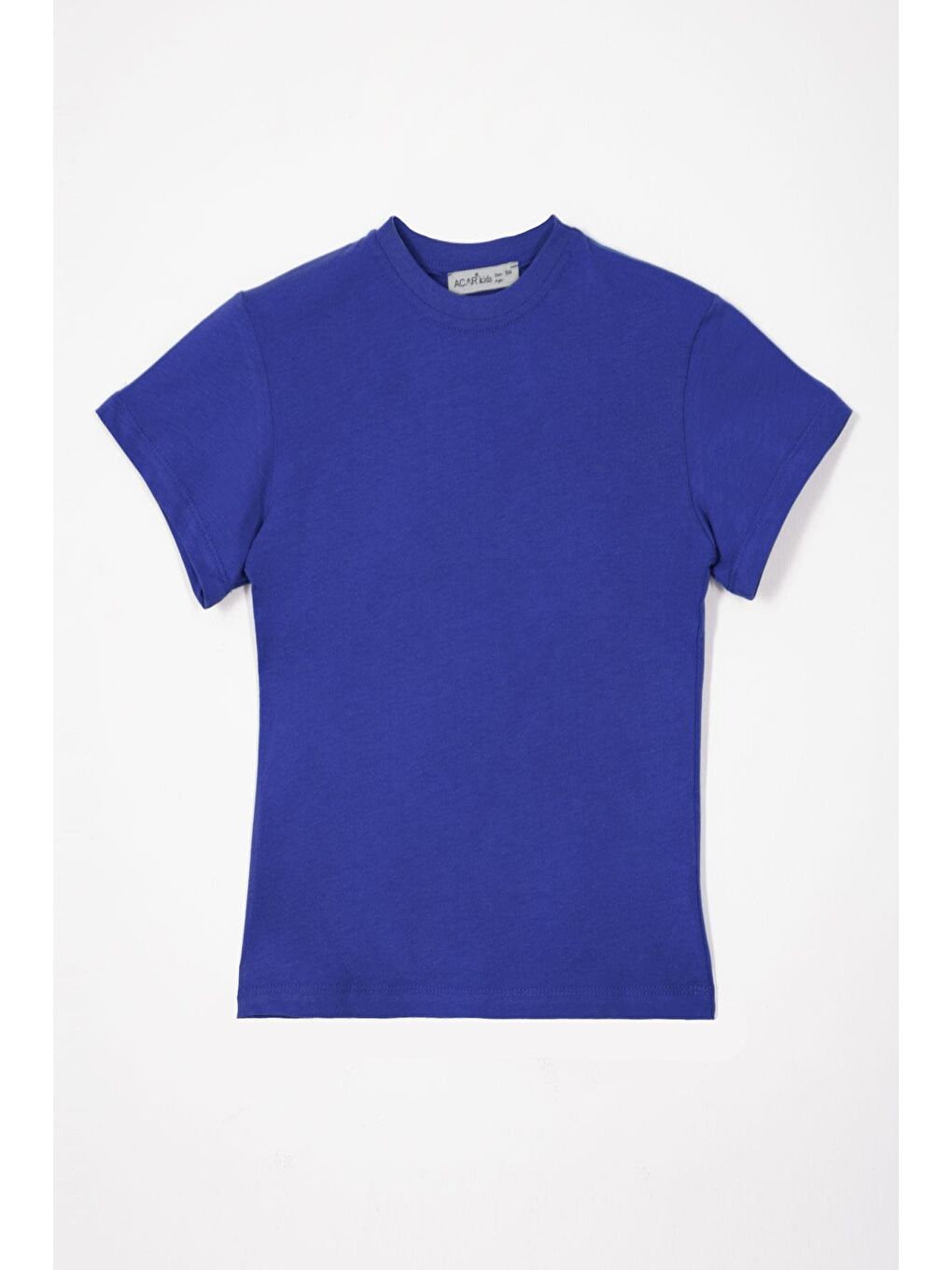 Mavi Bisiklet Yaka Saks Renk Erkek Çocuk Tshirt