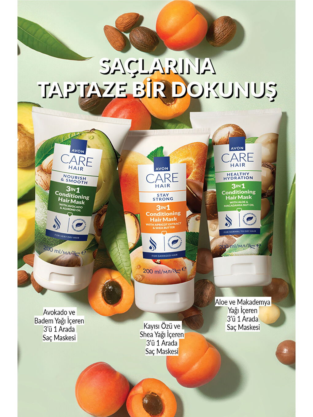 Care Kayısı Özü ve Shea Yağı İçeren 3’ü 1 Arada Saç Maskesi 200ml İkili Paket-2