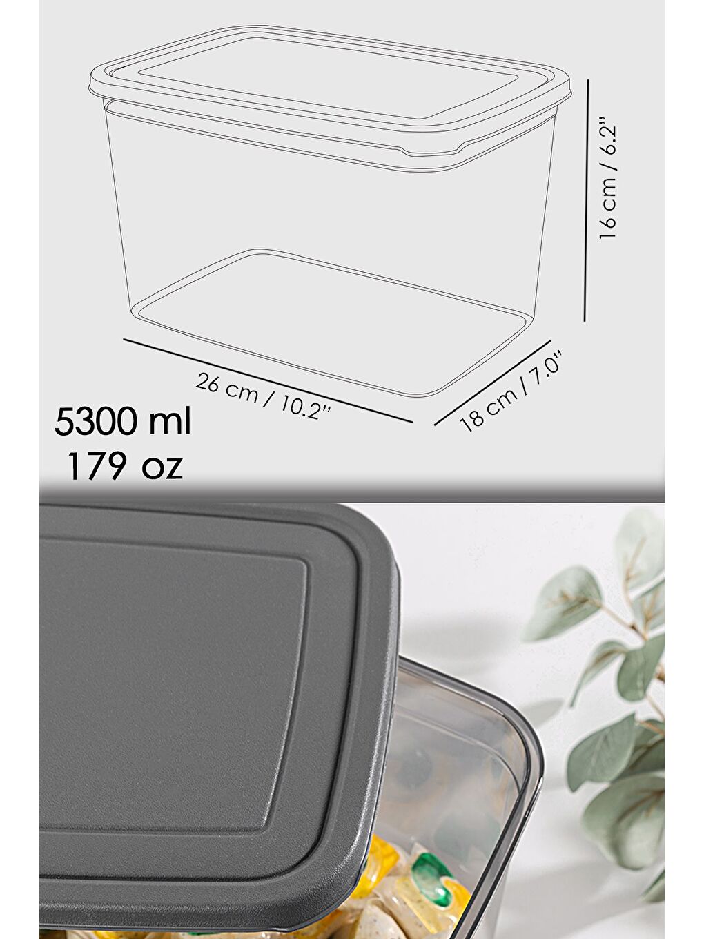 2 li Mega Boy Deterjan Saklama Kutusu   Dikdörtgen Toz Tablet Deterjan Kutusu Antrasit-5