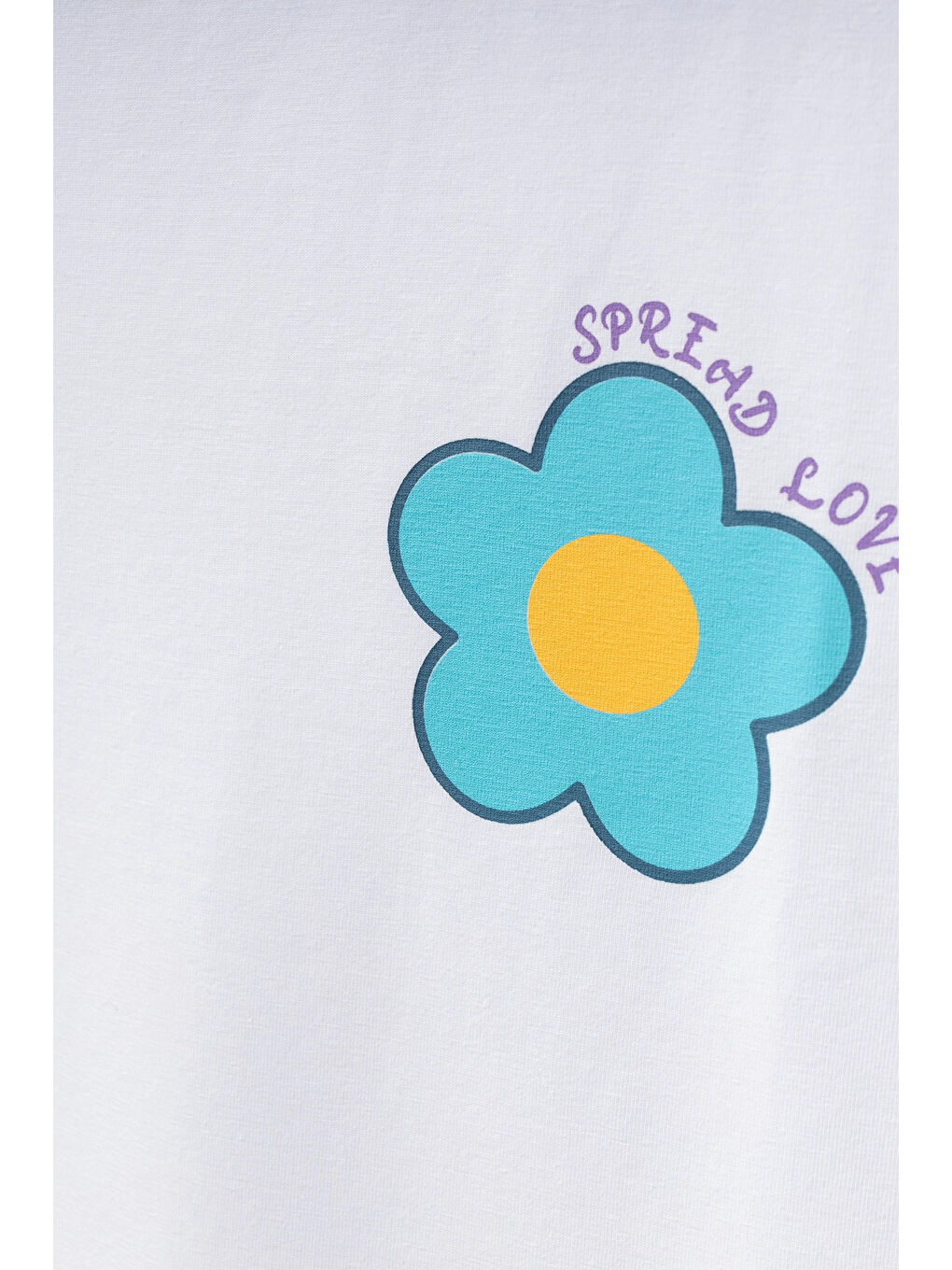 Myhanne Beyaz Spread Love Papatya Baskılı Kız Çocuk Tişört 50751 - 1
