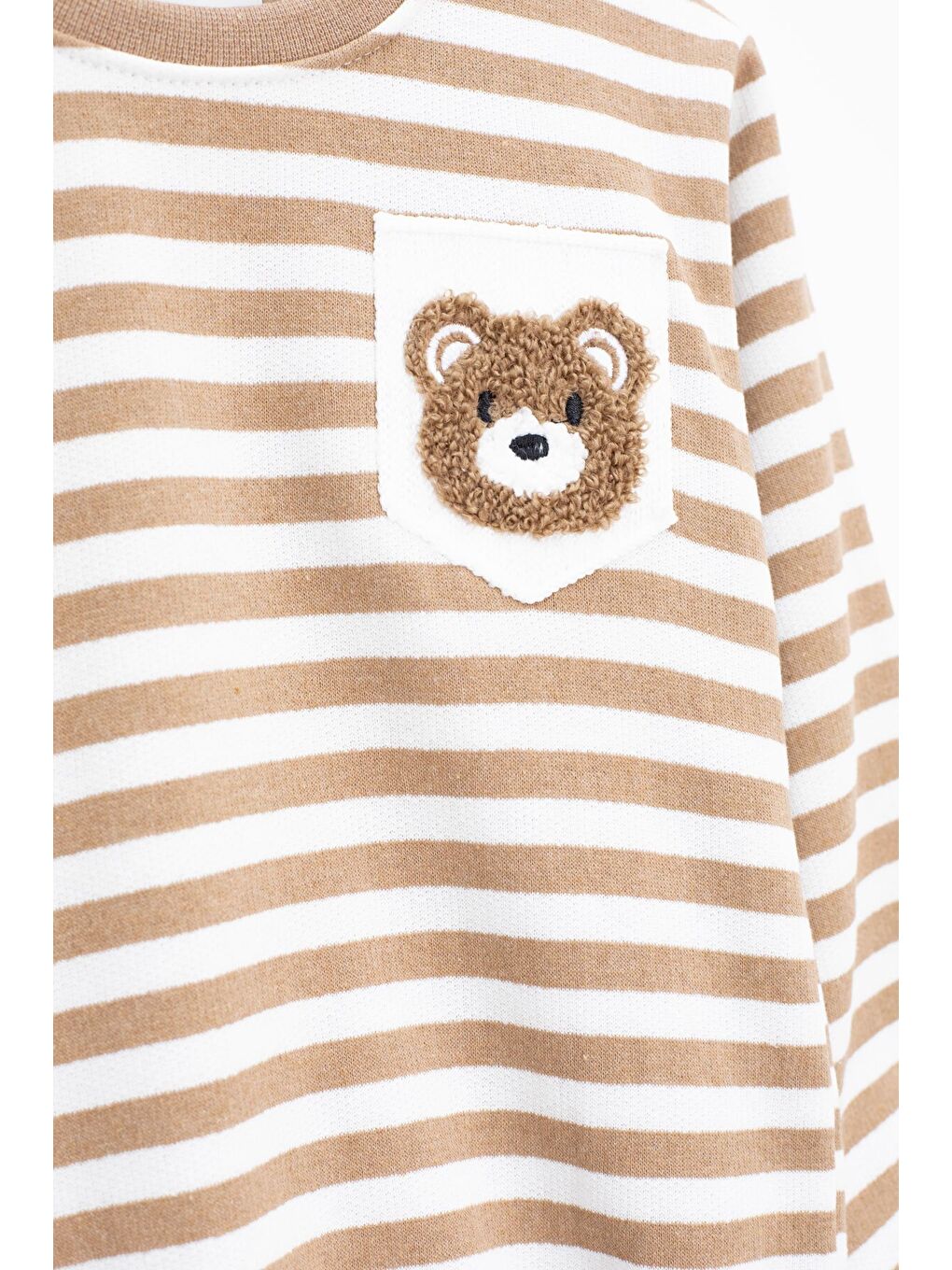 Kahverengi Erkek Çocuk Şardonlu Ayıcık Nakışlı 2'li Takım 22702-1