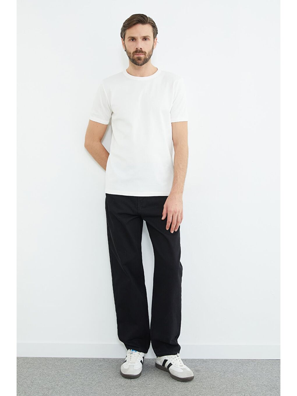 Siyah Fermuarlı Baggy Jean-1