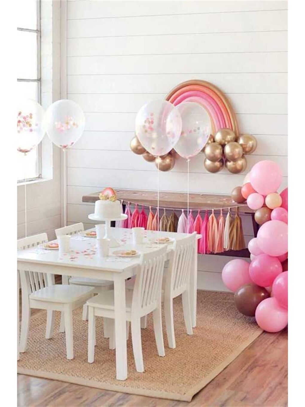 Renksiz Şeffaf 4'lü Konfetili Balon Set