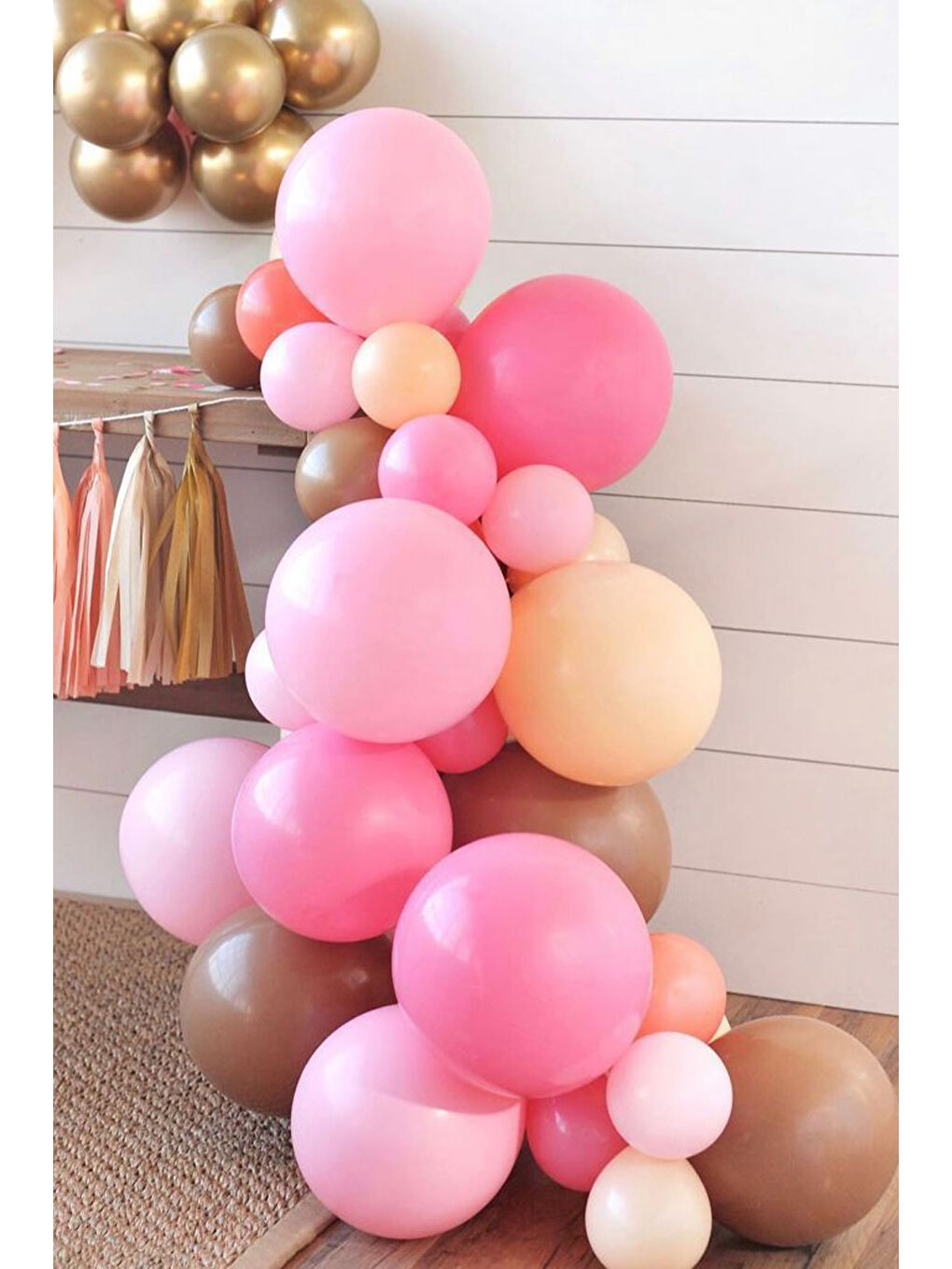 Pembe Gold Zincir Balon Set