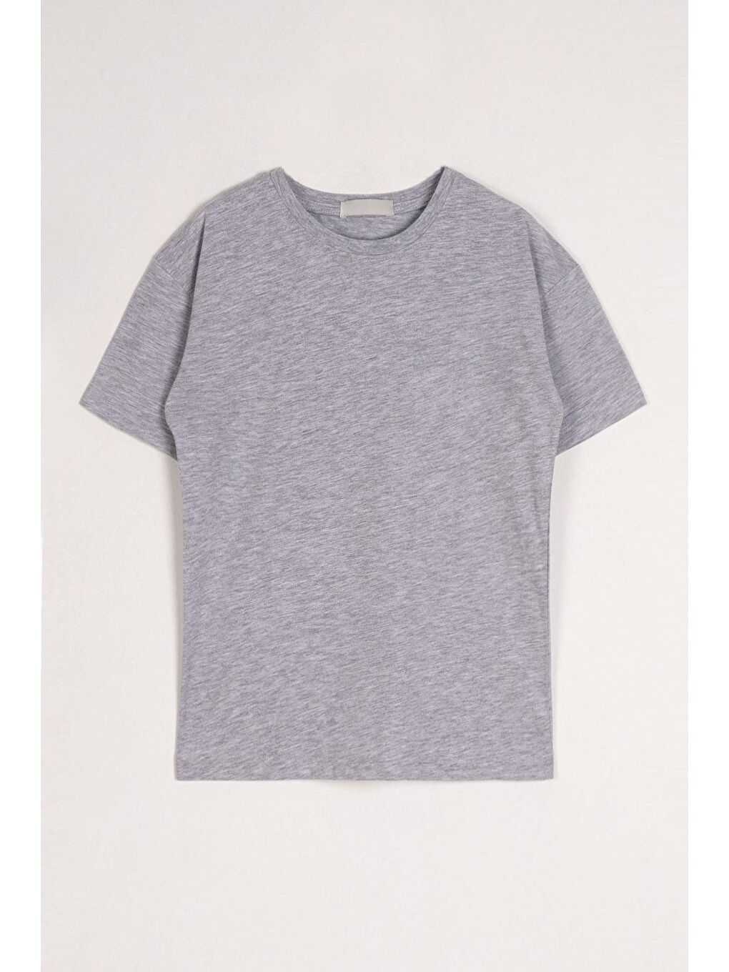 Bisiklet Yaka Gri Melanj Renk Erkek Çocuk Tshirt