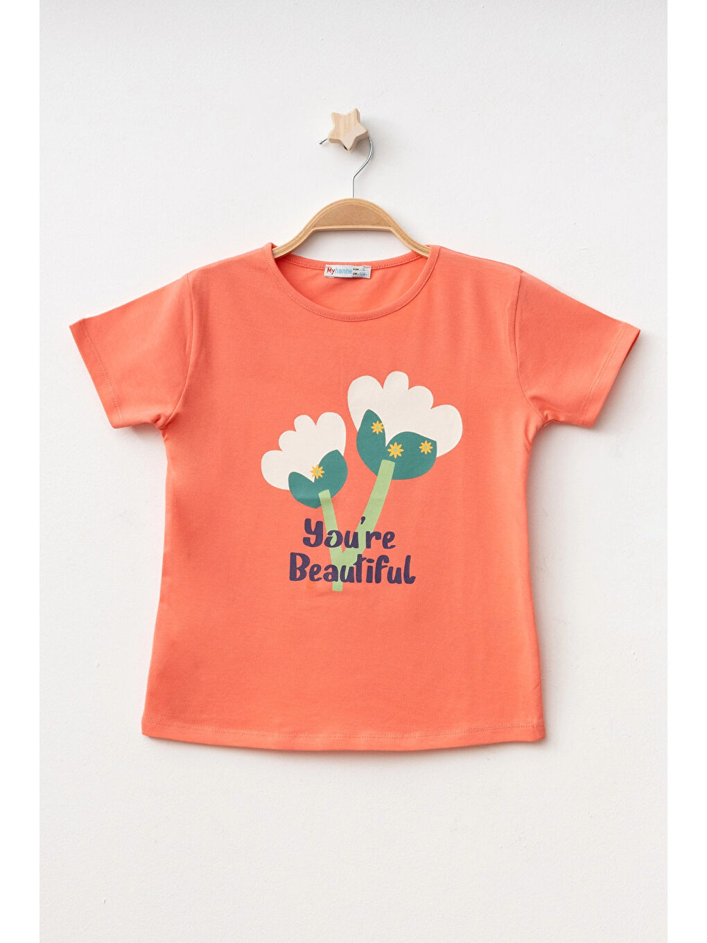 Myhanne Kirmizi You're Beautiful Baskılı Kız Tişört 50451