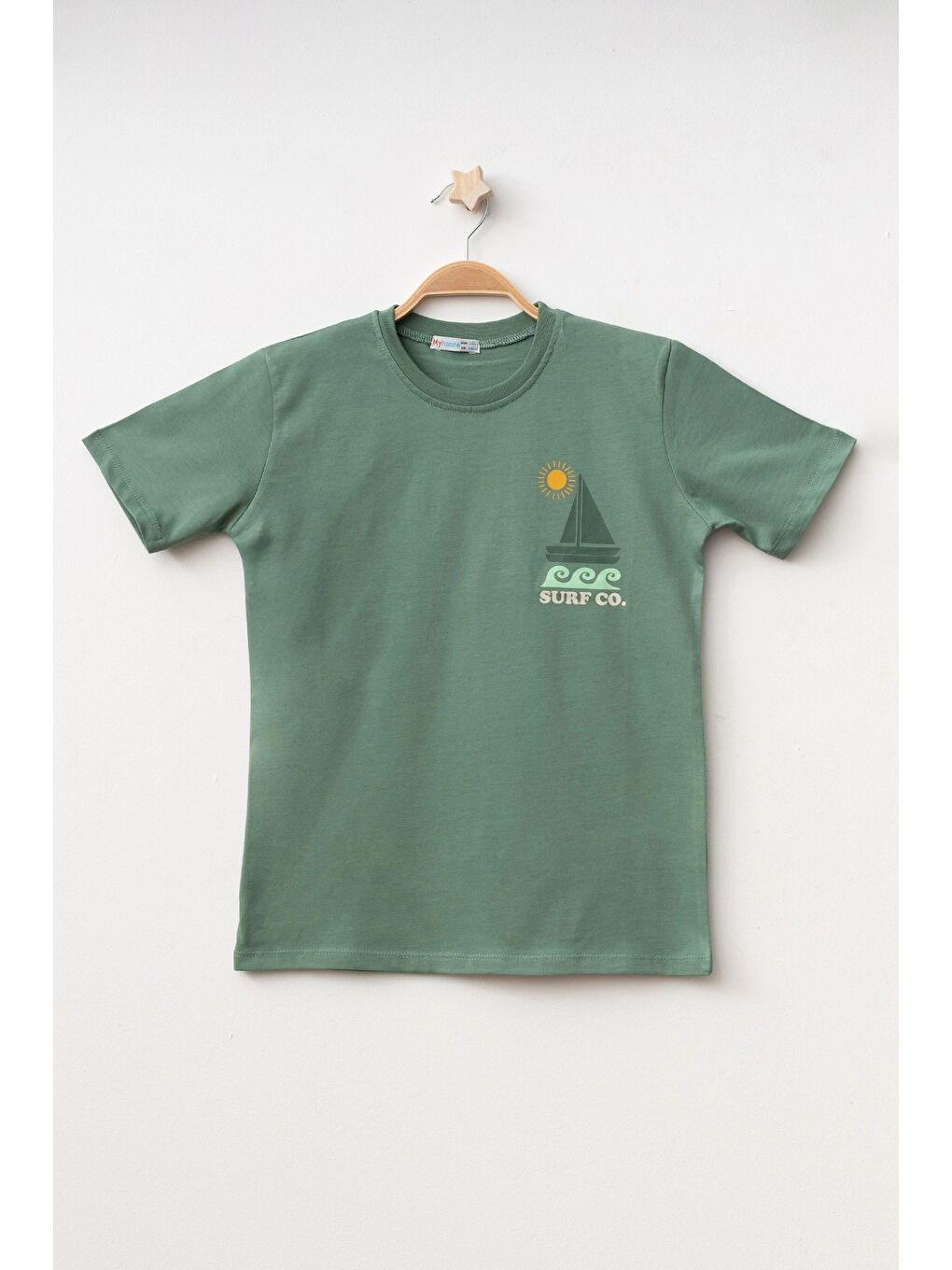 Haki Surf Baskılı Erkek Tişört 50721