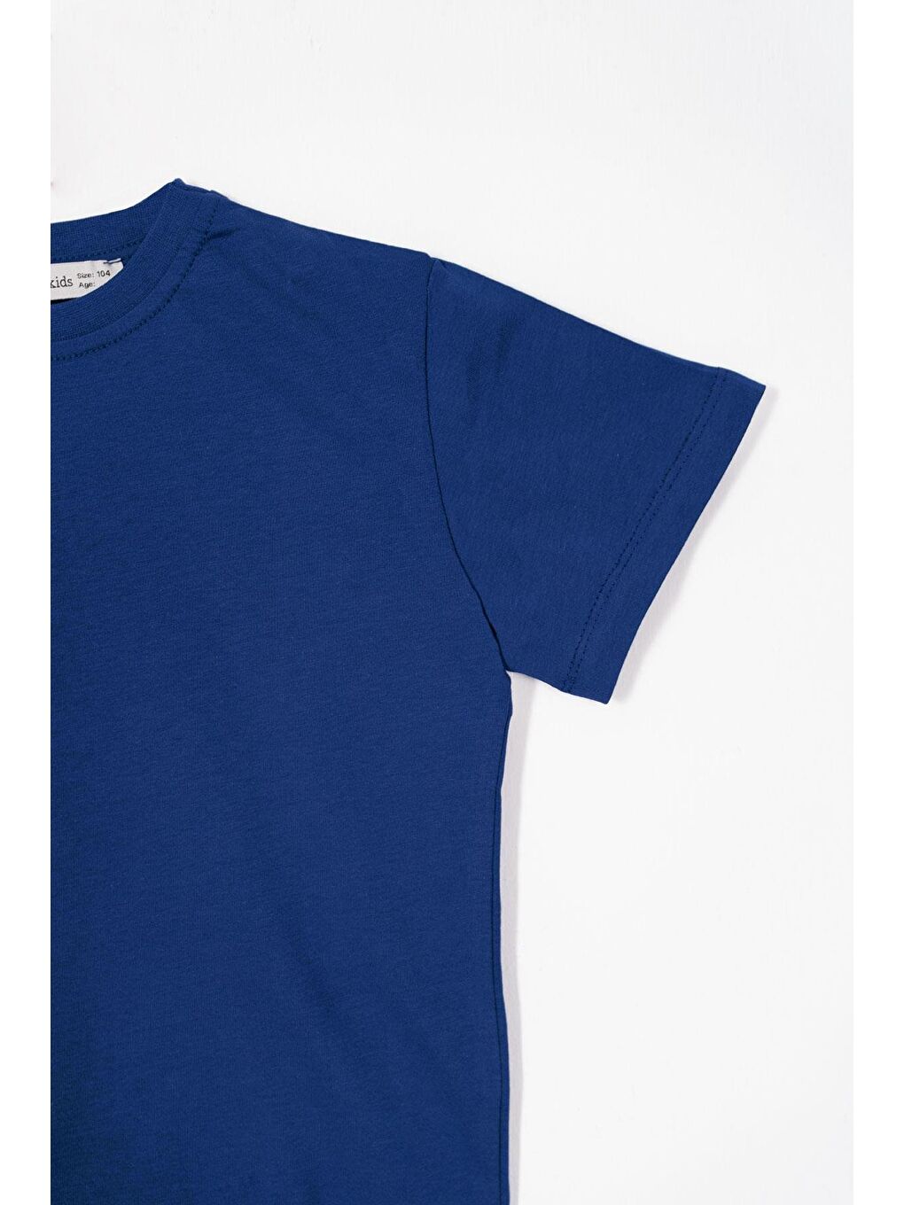 Bisiklet Yaka Lacivert Renk Erkek Çocuk Tshirt-2