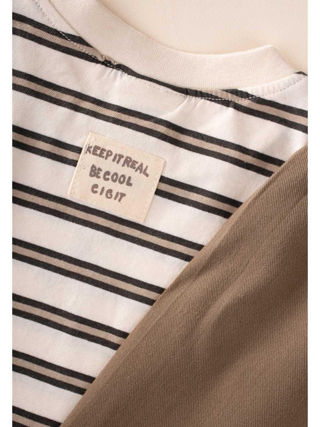 Oversize T-shirt Geniş Kesim Pantolon Takım 2-10 Yaş Antrasit Çizgili-2