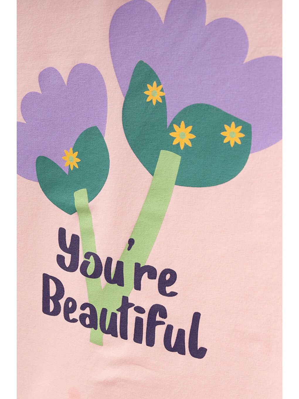 Myhanne Pembe You're Beautiful Baskılı Kız Tişört 50451 - 1