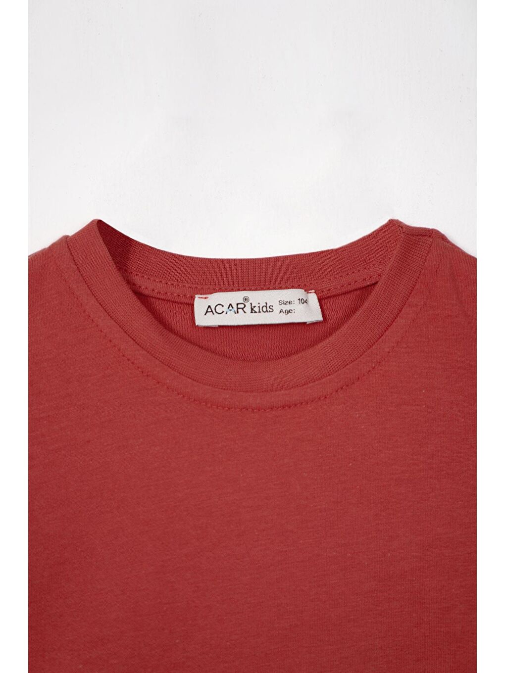 Kahverengi Bisiklet Yaka Kiremit Renk Erkek Çocuk Tshirt-1