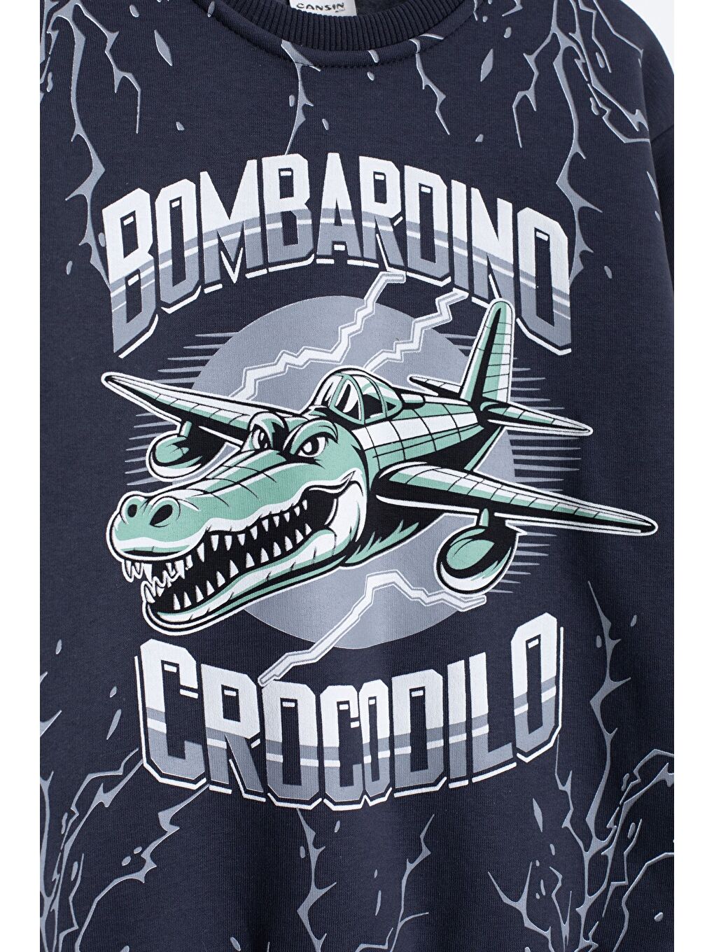 Gri Füme Erkek Çocuk Yazılı Karakter Baskılı Şardonlu Eşofman Takımı 23290-1