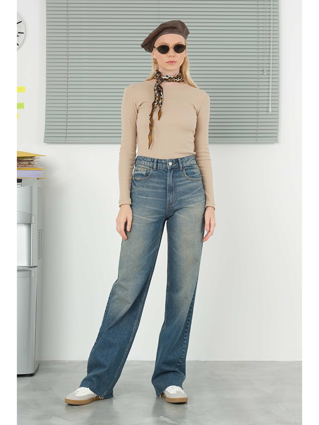Wide Leg Jean Retro Mavi