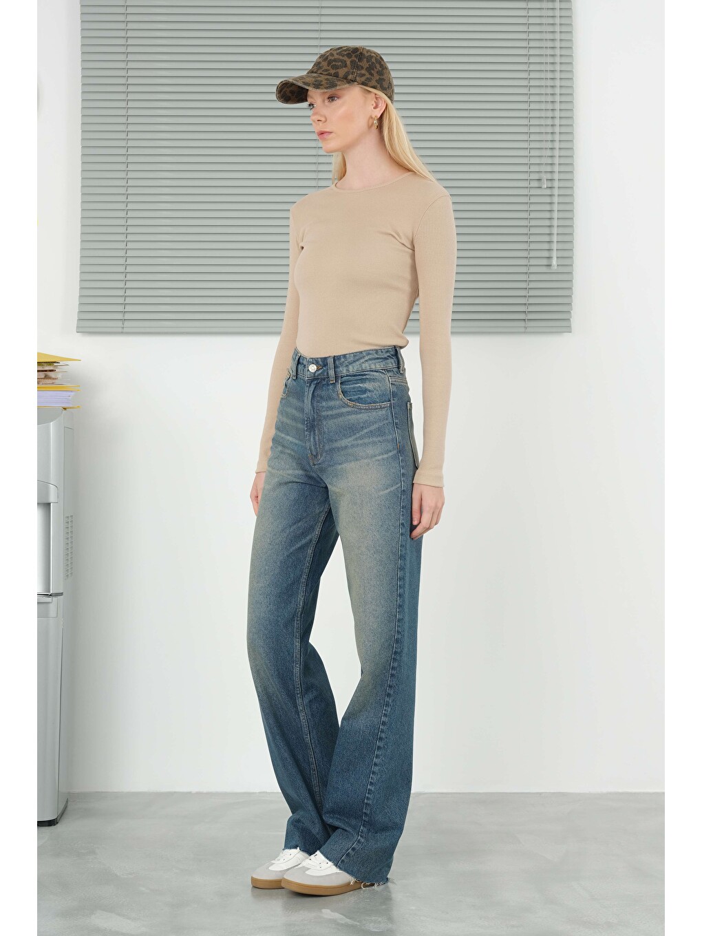 Wide Leg Jean Retro Mavi-1
