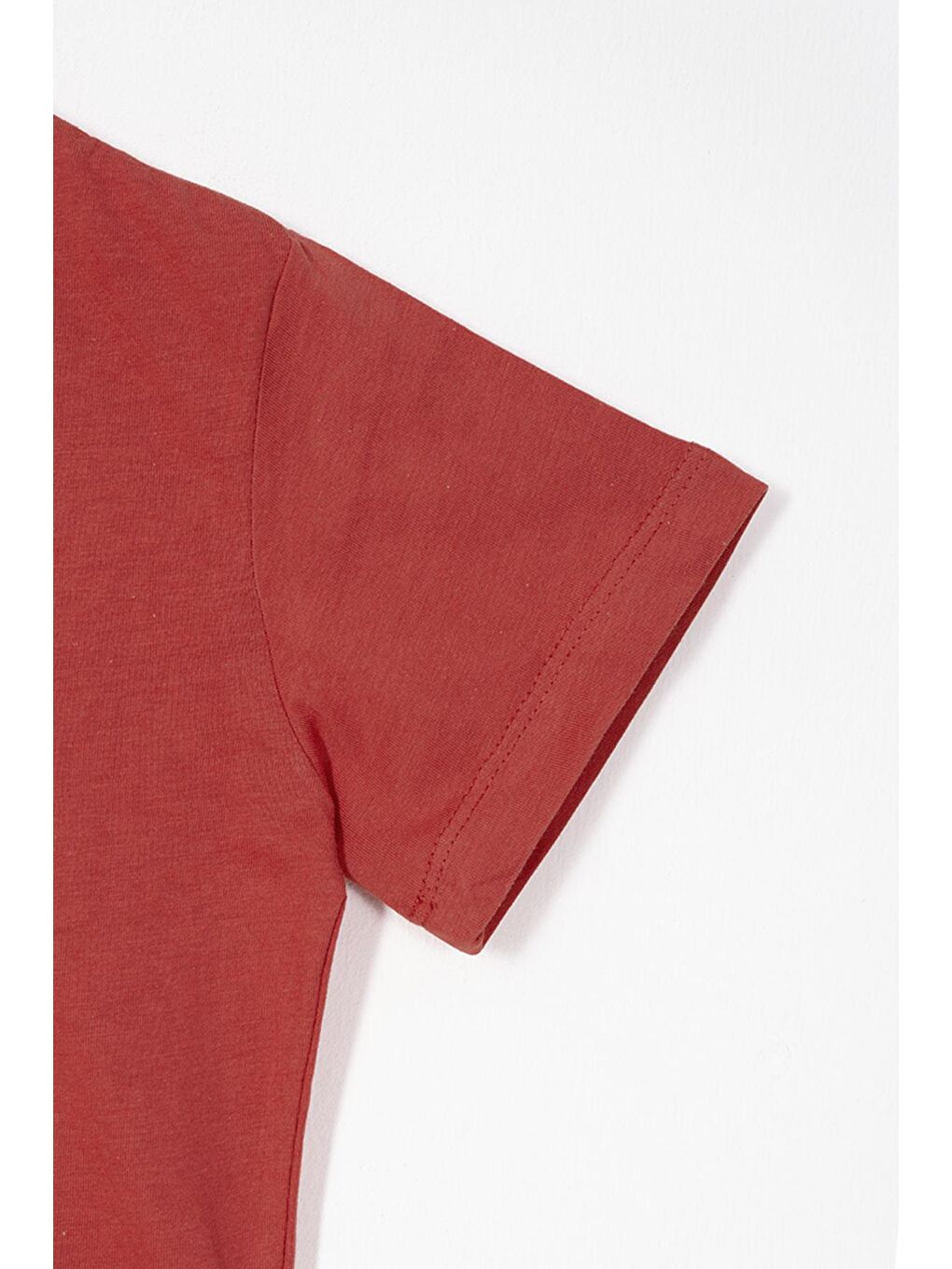 Kahverengi Bisiklet Yaka Kiremit Renk Erkek Çocuk Tshirt-3