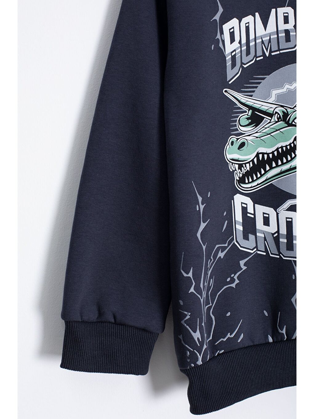 Gri Füme Erkek Çocuk Yazılı Karakter Baskılı Şardonlu Eşofman Takımı 23290-2