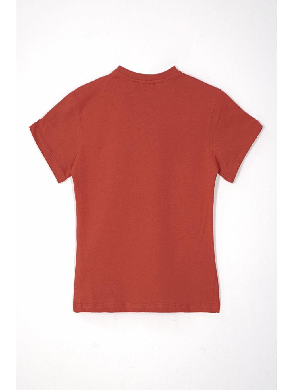 Kahverengi Bisiklet Yaka Kiremit Renk Erkek Çocuk Tshirt-4