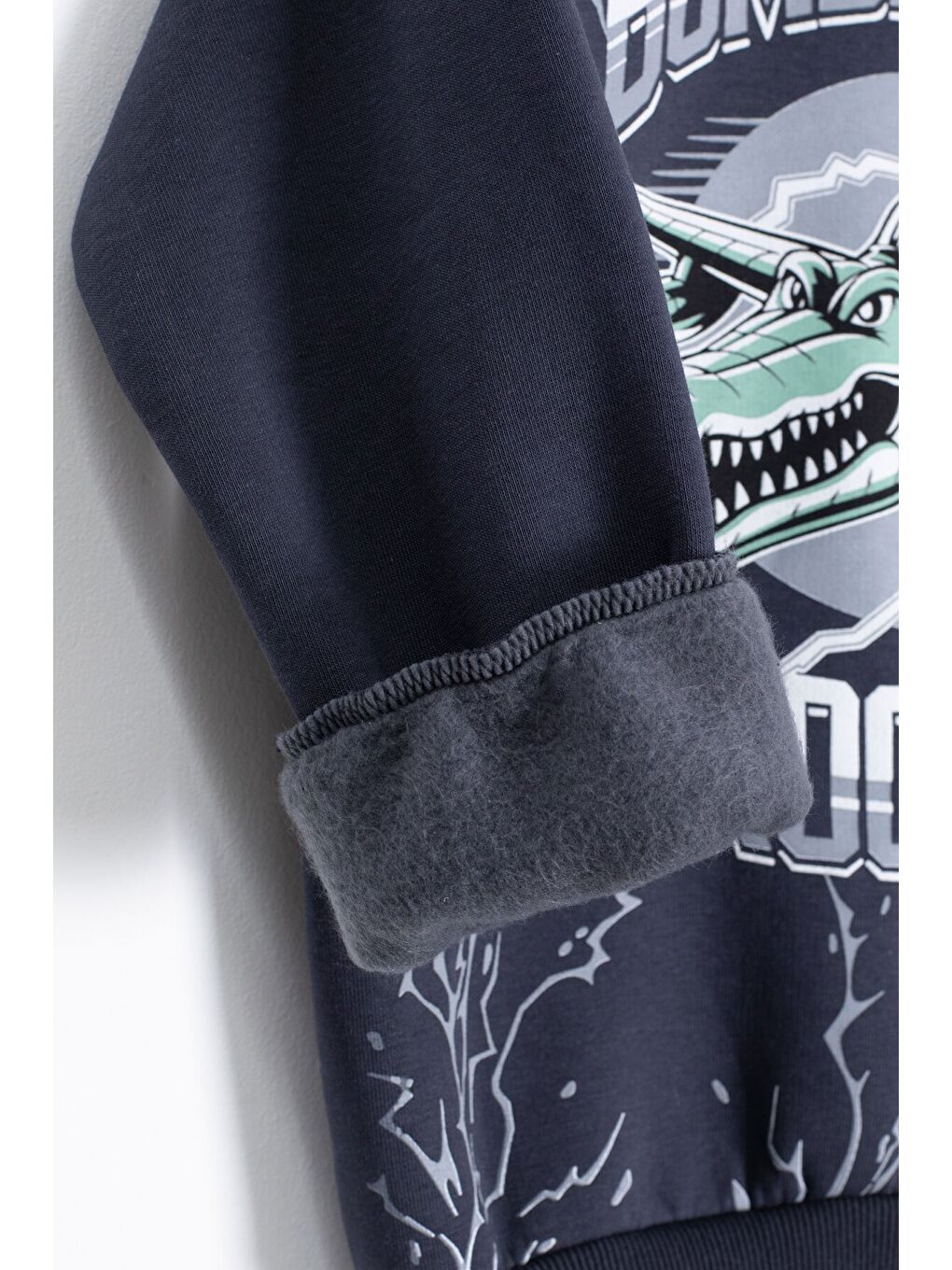 Gri Füme Erkek Çocuk Yazılı Karakter Baskılı Şardonlu Eşofman Takımı 23290-3