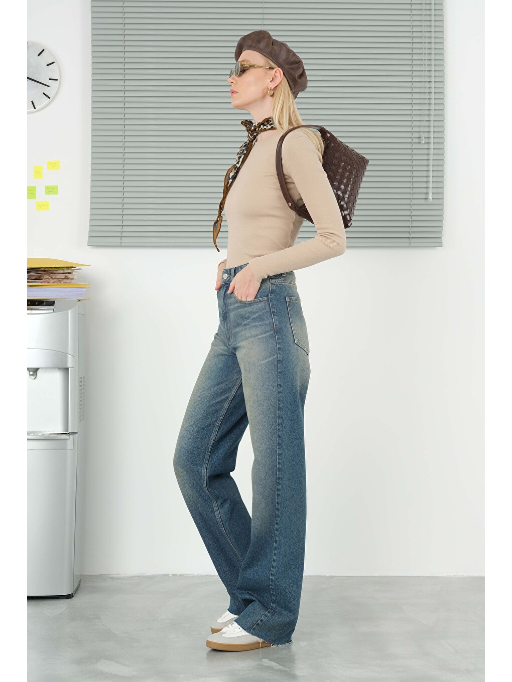 Wide Leg Jean Retro Mavi-4