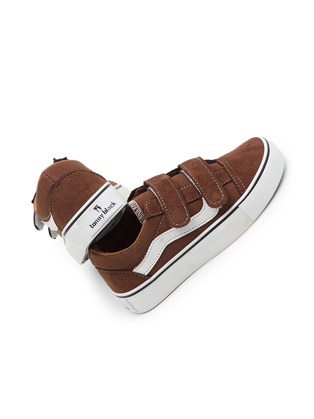 Kahverengi Çocuk Unisex Kahve Kauçuk Taban Rahat Kalıp Çift Cırtlı Ayakkabı-4