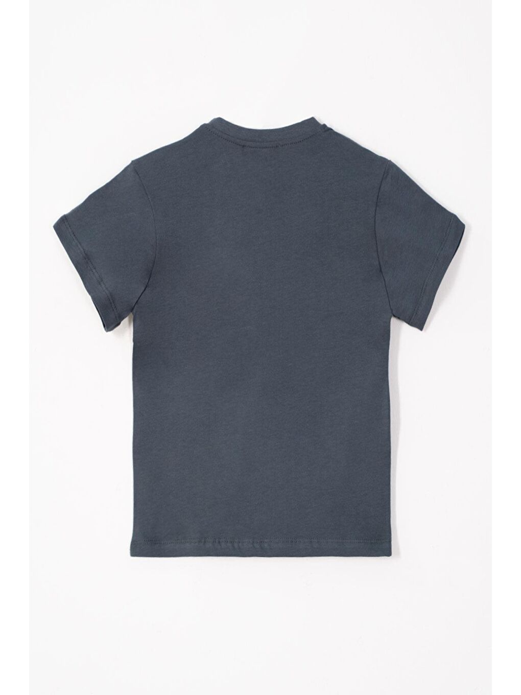 Gri Bisiklet Yaka Füme Renk Erkek Çocuk Tshirt-4