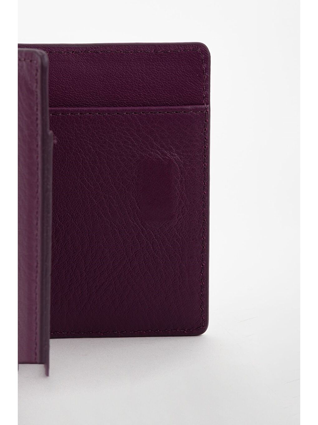 Mürdüm Kutulu Hakiki Deri Slim El Portföyü Kartlık Cüzdan-3