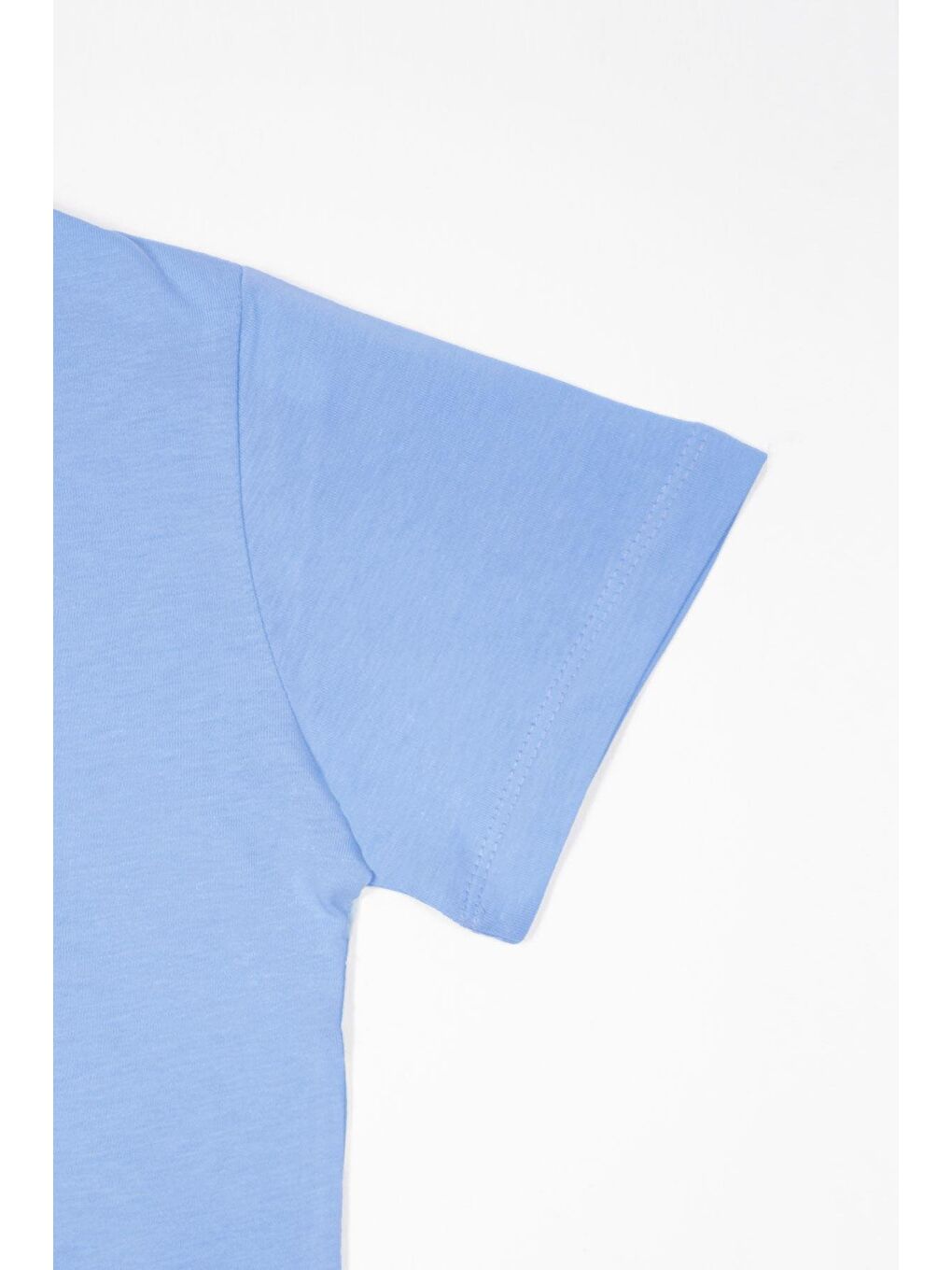Bisiklet Yaka Açık Mavi Renk Erkek Çocuk Tshirt-2