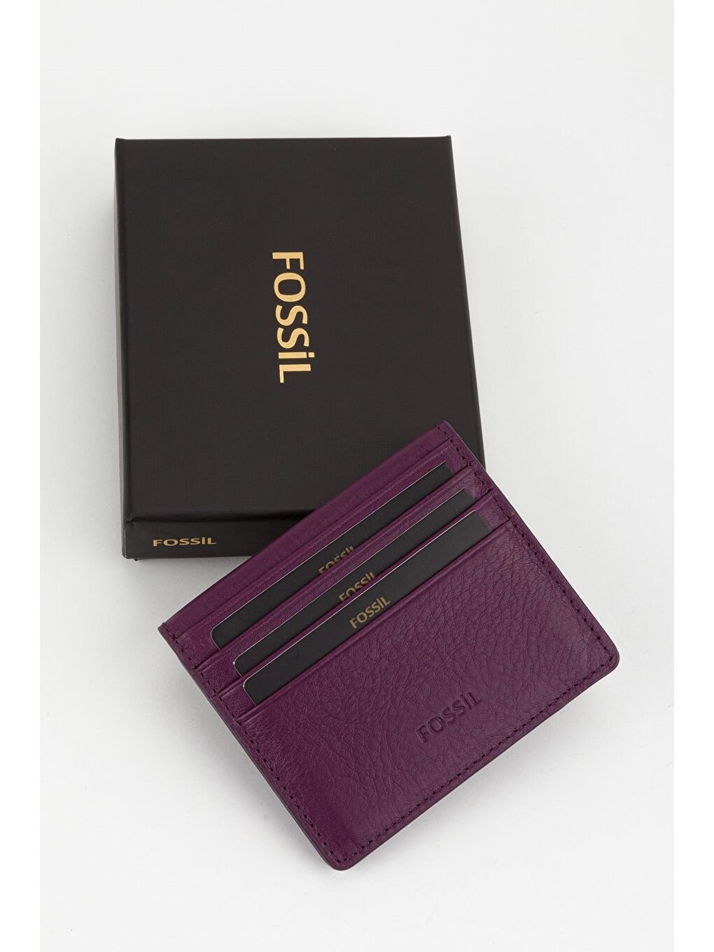 Mürdüm Kutulu Hakiki Deri Slim El Portföyü Kartlık Cüzdan-4