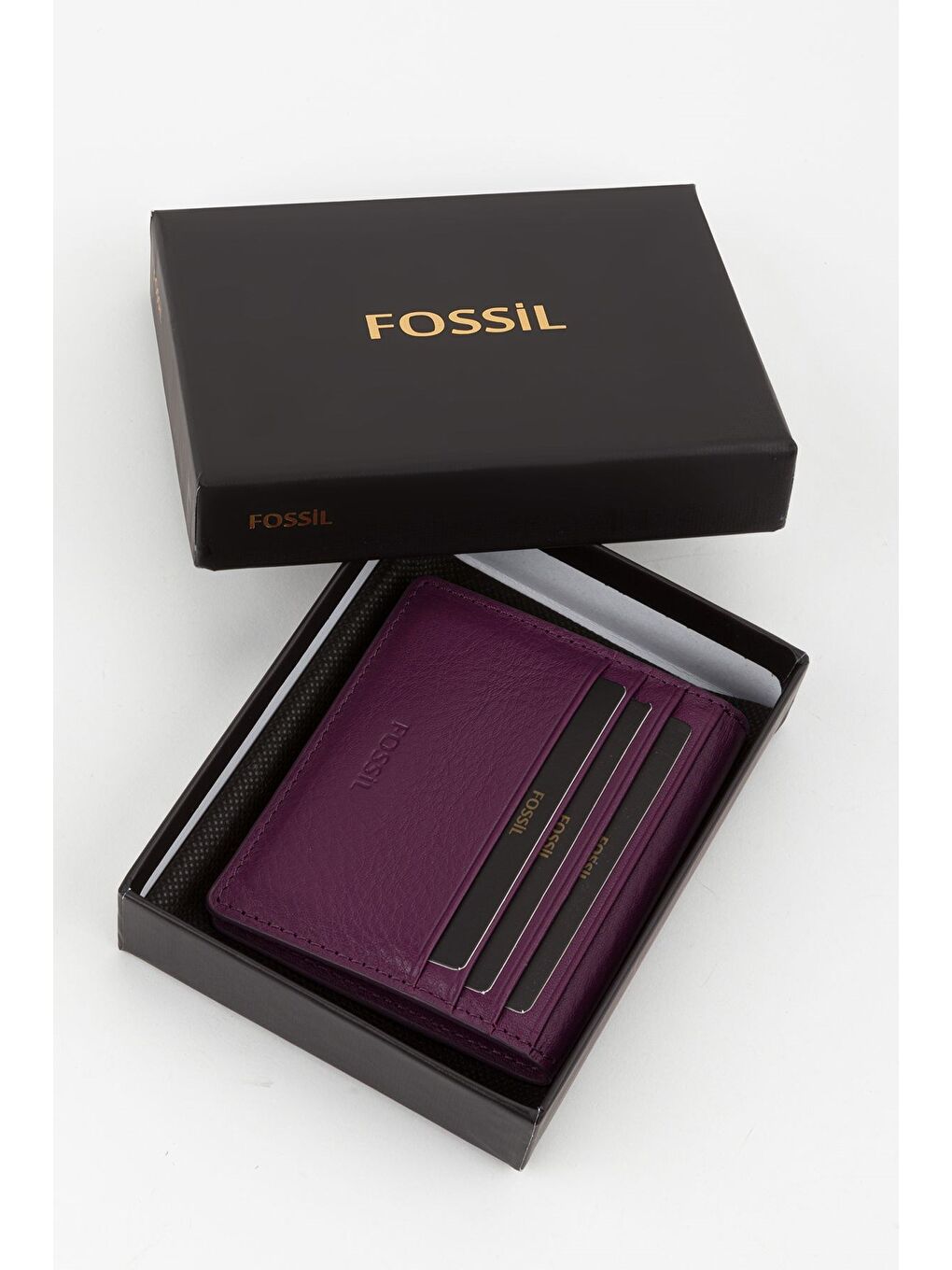 Mürdüm Kutulu Hakiki Deri Slim El Portföyü Kartlık Cüzdan-5