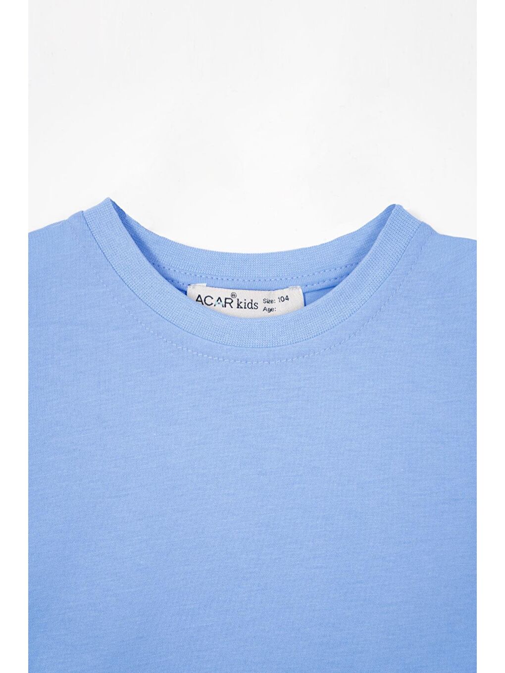 Bisiklet Yaka Açık Mavi Renk Erkek Çocuk Tshirt-4